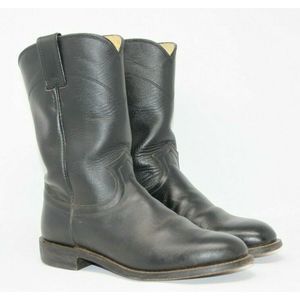 Justin Size 7 D Black Leather Boots